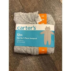 New Carter's 12m Zip-Up 1-Piece Jumpsuit girls boys 12 months